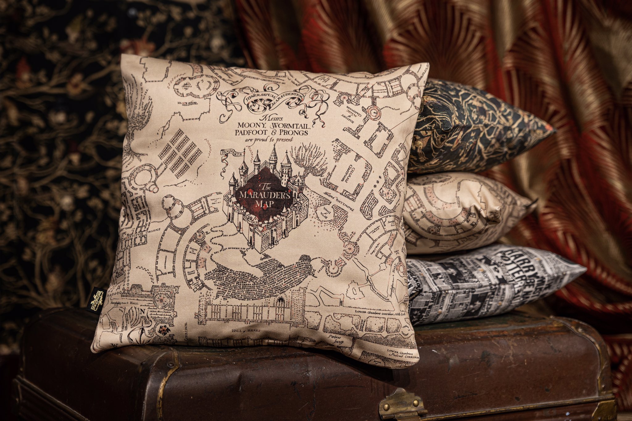 Coussin Rond Velours Harry Potter Bleu - Broderie Dorée, Home Déco (occasion)